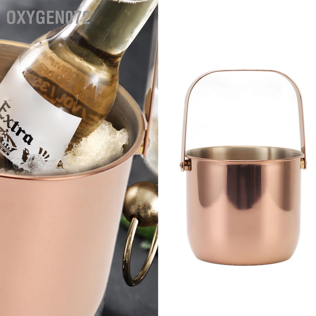 Oxygen072 Thanh KTV Thương Mại Dày Xô Đá Inox Đôi Cách Nhiệt Đựng Rượu Champagne Bia