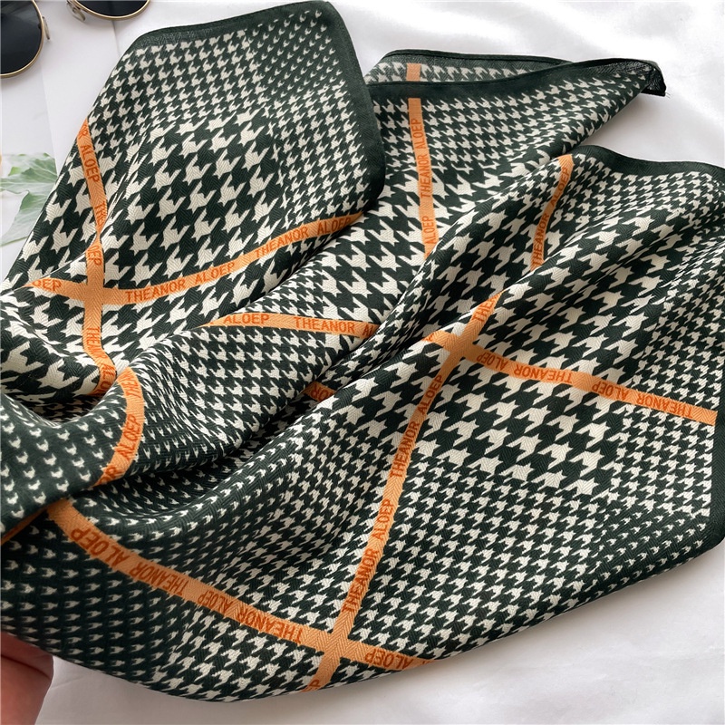 Khăn Choàng Cotton Lanh Mỏng Hình Vuông Nhỏ Họa Tiết Hàng Ngàn Chú Chim Kiểm Tra Bằng Tay Đa Năng Bảo Vệ Chống Nắng