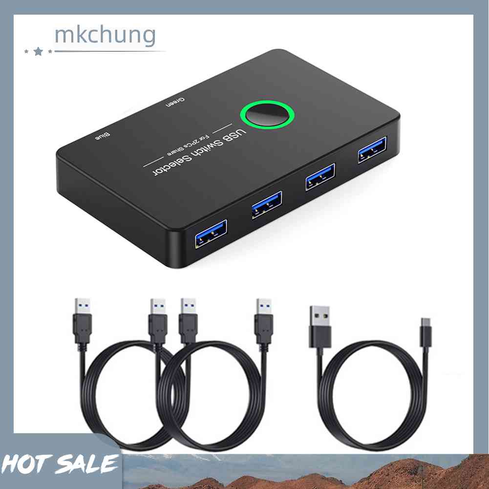 Công Tắc Một Nút KVM 2 Trong 1 Cho Máy in Cổng USB