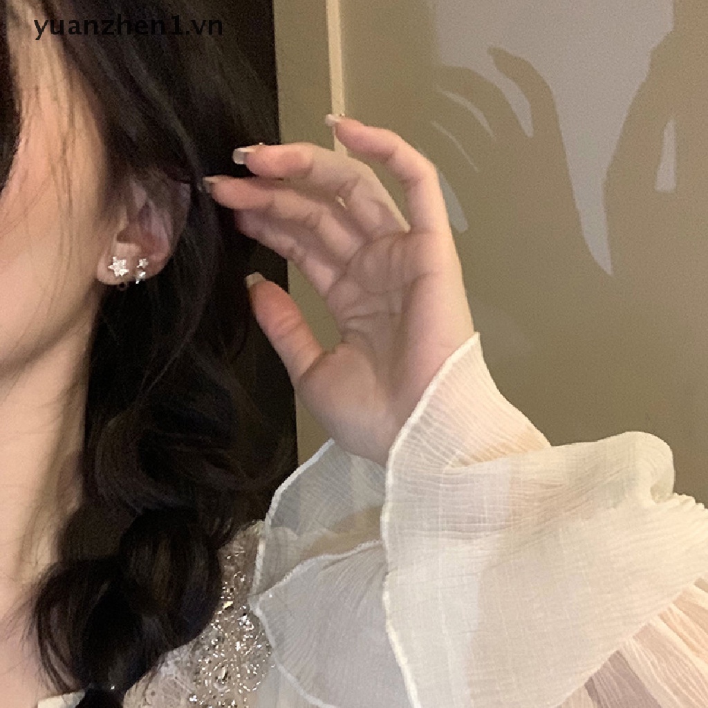 Bông Tai Ngôi Sao Năm Cánh Đính Đá Thời Trang Hàn Quốc Y2k