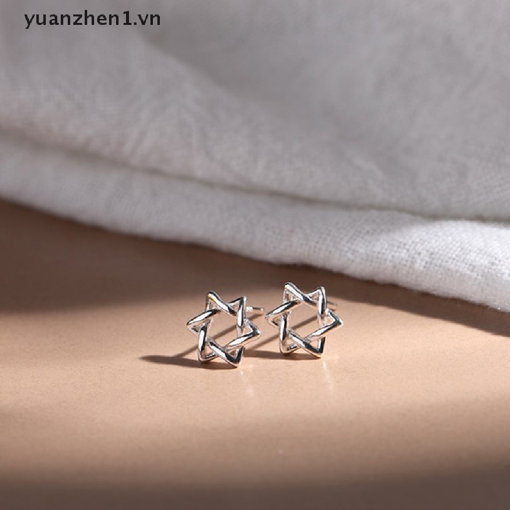 Khuyên Tai Bạc Mini Hình Trăng Sao Thời Trang Cho Nữ