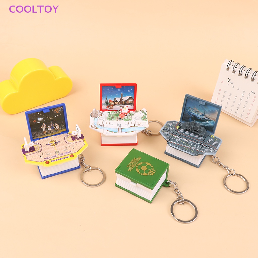 Cooltoy Móc Khóa Hình Quyển Sách Popup 3D Khủng Long Phi Hành Gia Mini Có Thể Gập Lạ