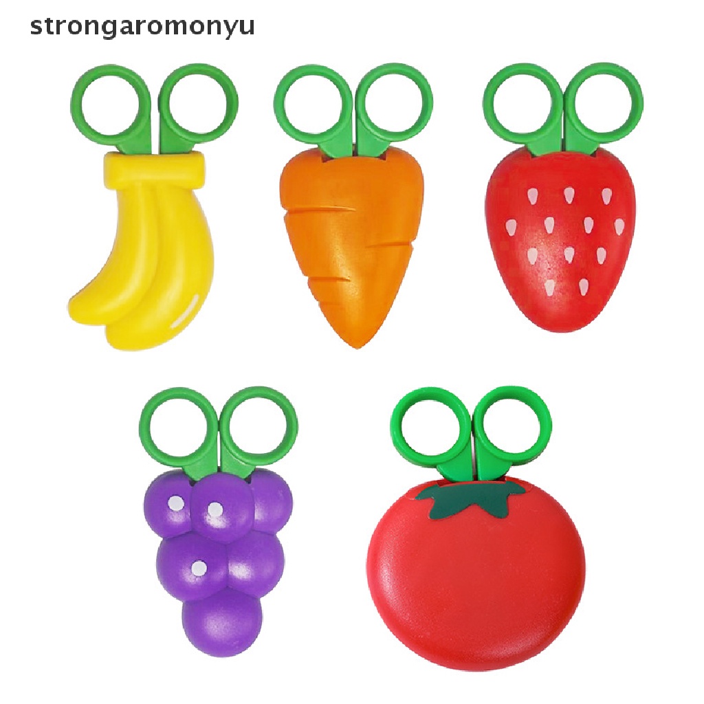 Kéo Cắt Giấy Từ Tính Thiết Kế Hình Trái Dâu Hoạt Hình Dễ Thương Dành Cho Trẻ Nhỏ