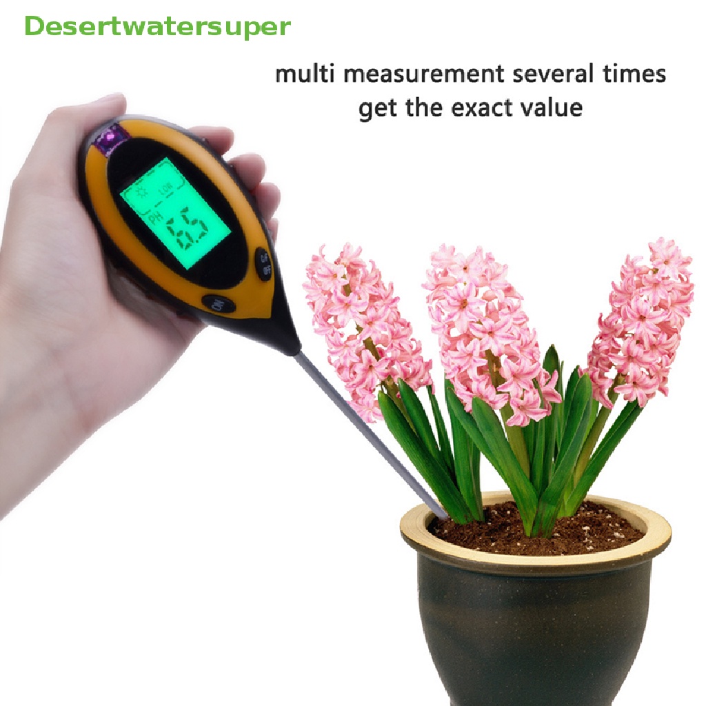 Máy Đo Độ PH / Độ Ẩm / Ánh Sáng Mặt Trời 4 Trong 1 Có Màn Hình LCD Hot!