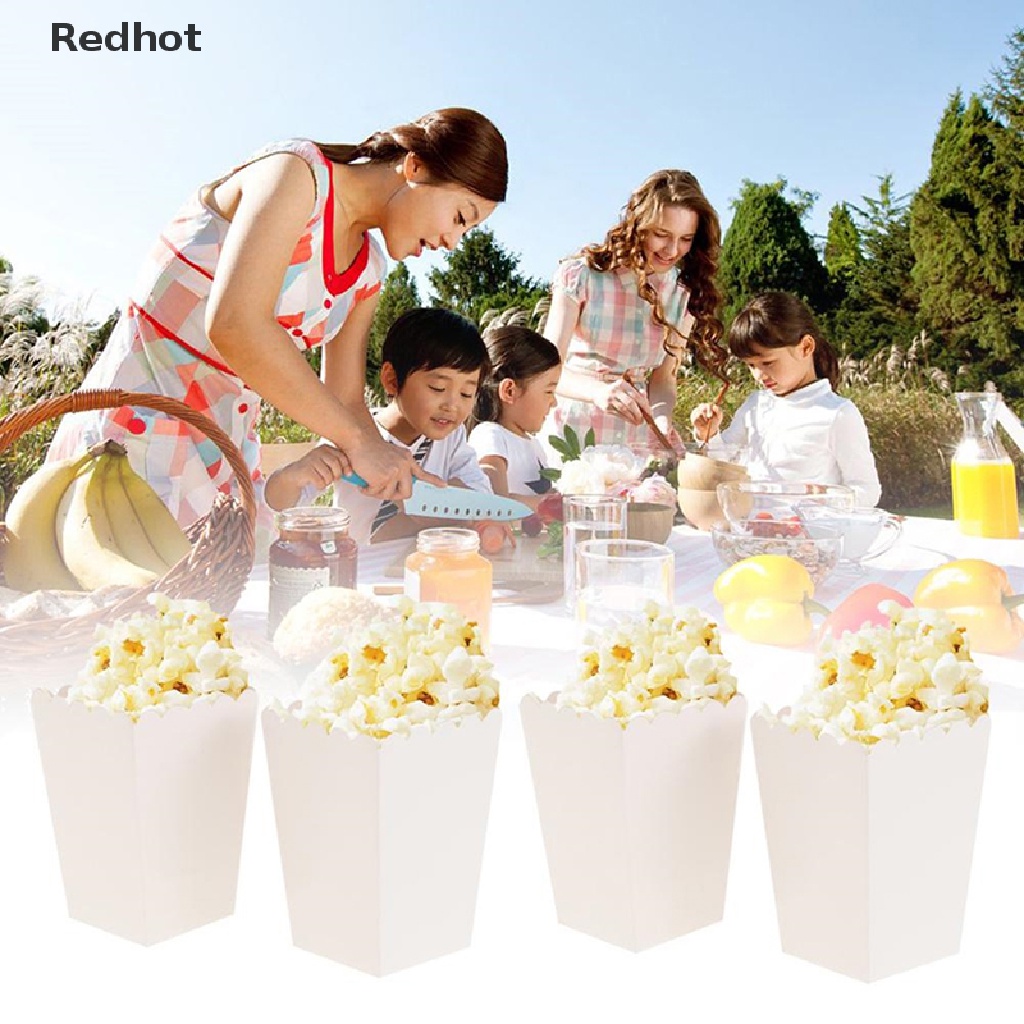 &lt; Redhot &gt; Bộ 10 Hộp Giấy Đựng Bắp Rang Bơ / Snack Dùng Một Lần
