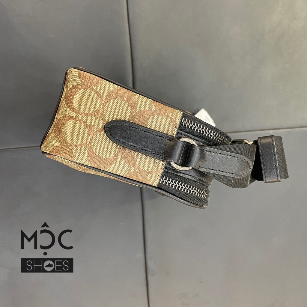 Túi đeo chéo COACH GRAHAM CROSSBODY in Signature Canvas màu Nâu Đen - Code: C4149