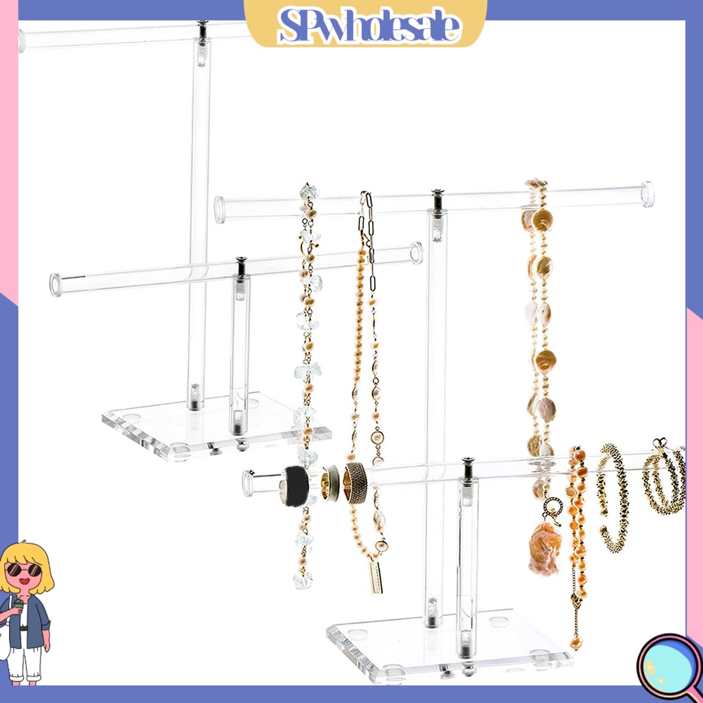 <SPwholesale> Giá Đỡ Trưng Bày Trang Sức Hình Chữ T Bằng Acrylic Trong Suốt