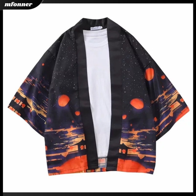 Áo Khoác Chống Nắng Dáng Rộng In Họa Tiết Phong Cách Nhật Bản Cho Nam