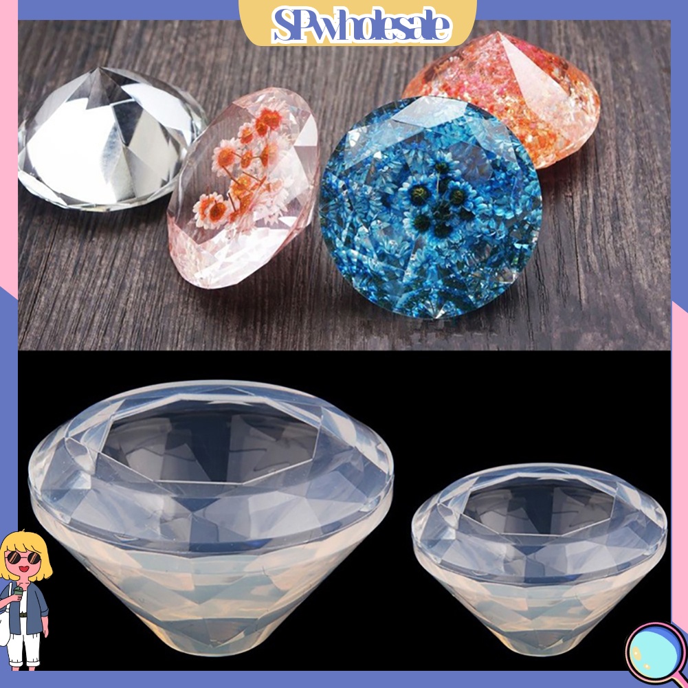 &lt;SPwholesale&gt; Khuôn Silicone Tạo Hình Kim Cương Làm Kẹp Tóc DIY