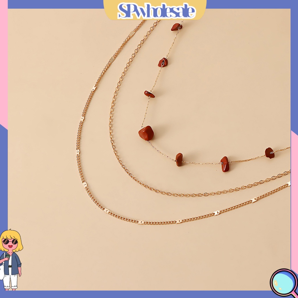 &lt;SPwholesale&gt; Dây Chuyền Thắt Lưng Nhiều Vòng Đính Đá Ngọc Lam Giả Phong Cách Bohemian Có Thể Điều Chỉnh Trang