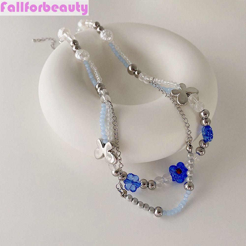 Vòng cổ Hai Lớp Màu Xanh Dương Thời Trang Cho Nữ