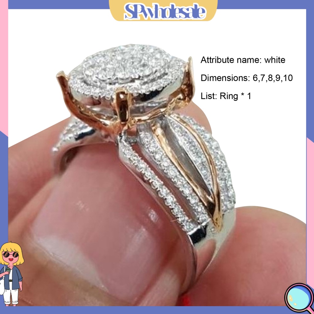 <SPwholesale> Nhẫn Dát Đá Nhiều Lớp Nhẹ Không Phai Màu Cho Nữ Sinh Nhật Đám Cưới