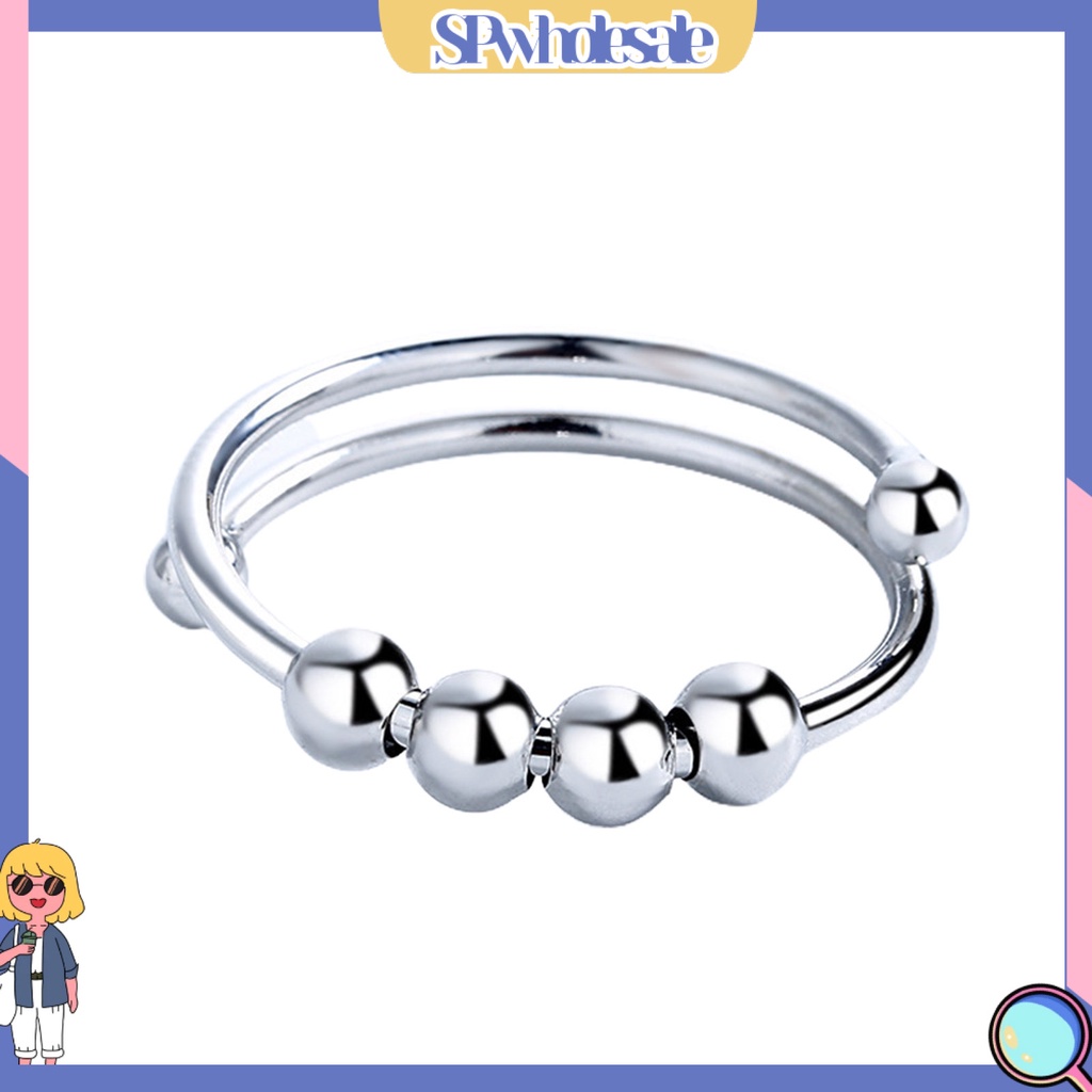 <SPwholesale> Nhẫn Hở Hạt Hình Học Bằng Hợp Kim Nhẹ Trang Trí Hạt Thời Trang Cuộc