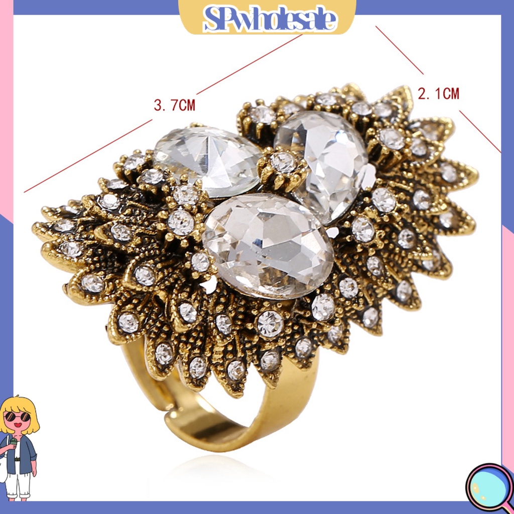 <SPwholesale> Nhẫn Hình Học Bohemian Cổ Điển Tinh Tế Có Thể Điều Chỉnh Mặc Hàng Ngày Cho Nữ