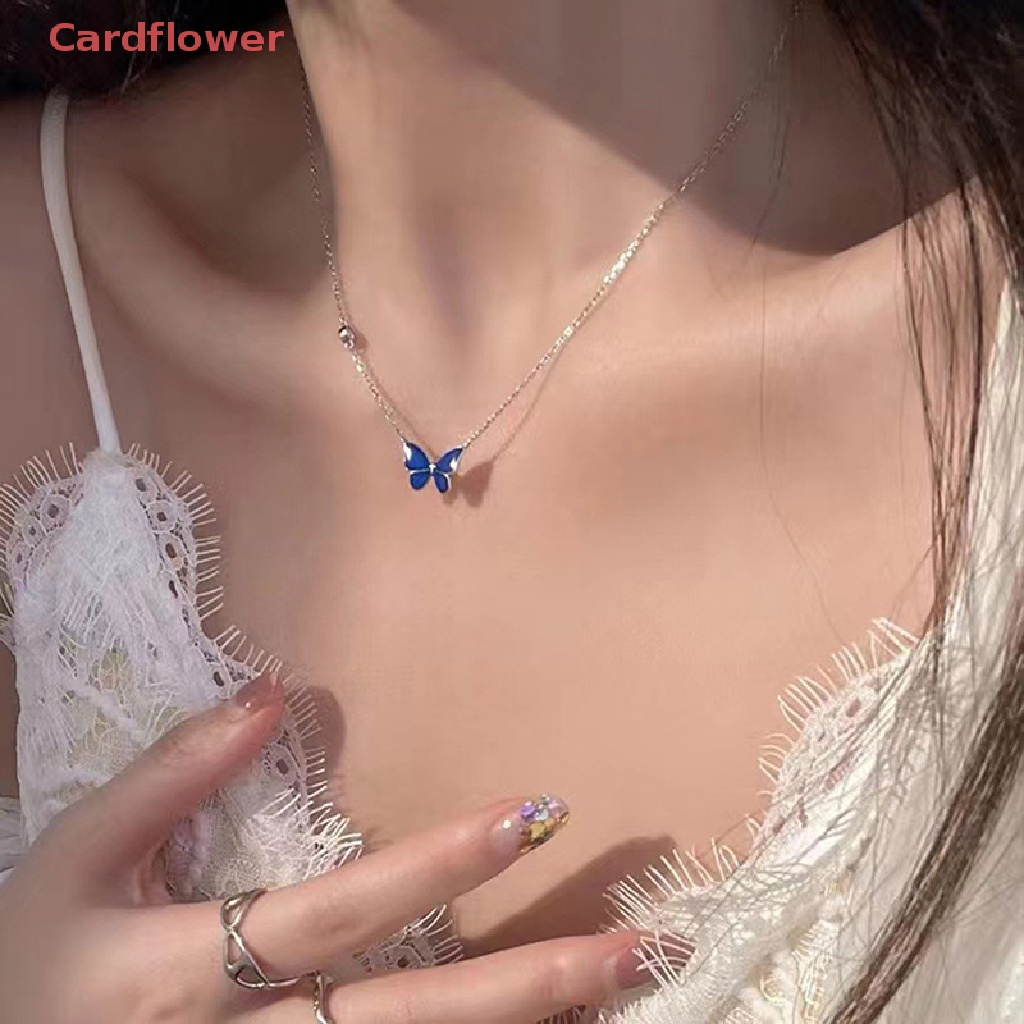 Vòng cổ Mặt Bướm Đổi Màu Theo Nhiệt Độ Bằng Thép Không Gỉ Mới