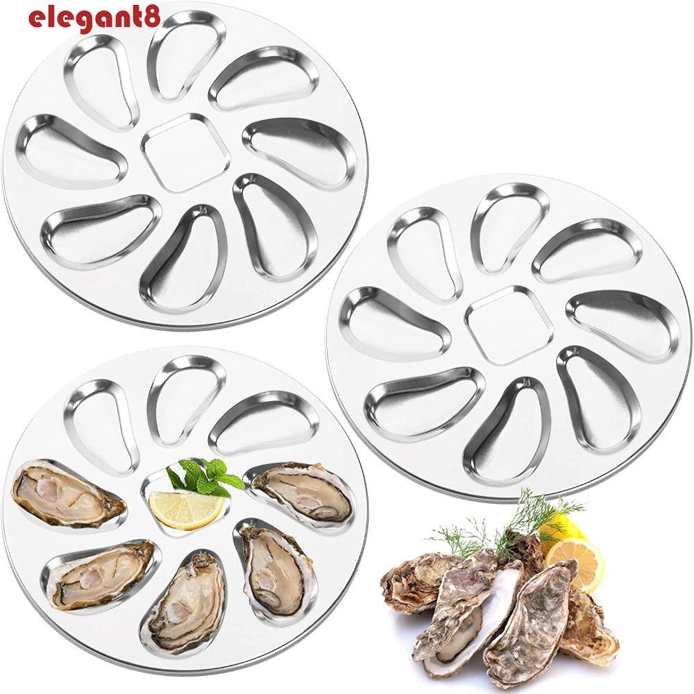 Khay Đựng Thức Ăn 8 Ngăn Hình Vỏ Sò Bằng Thép Không Gỉ