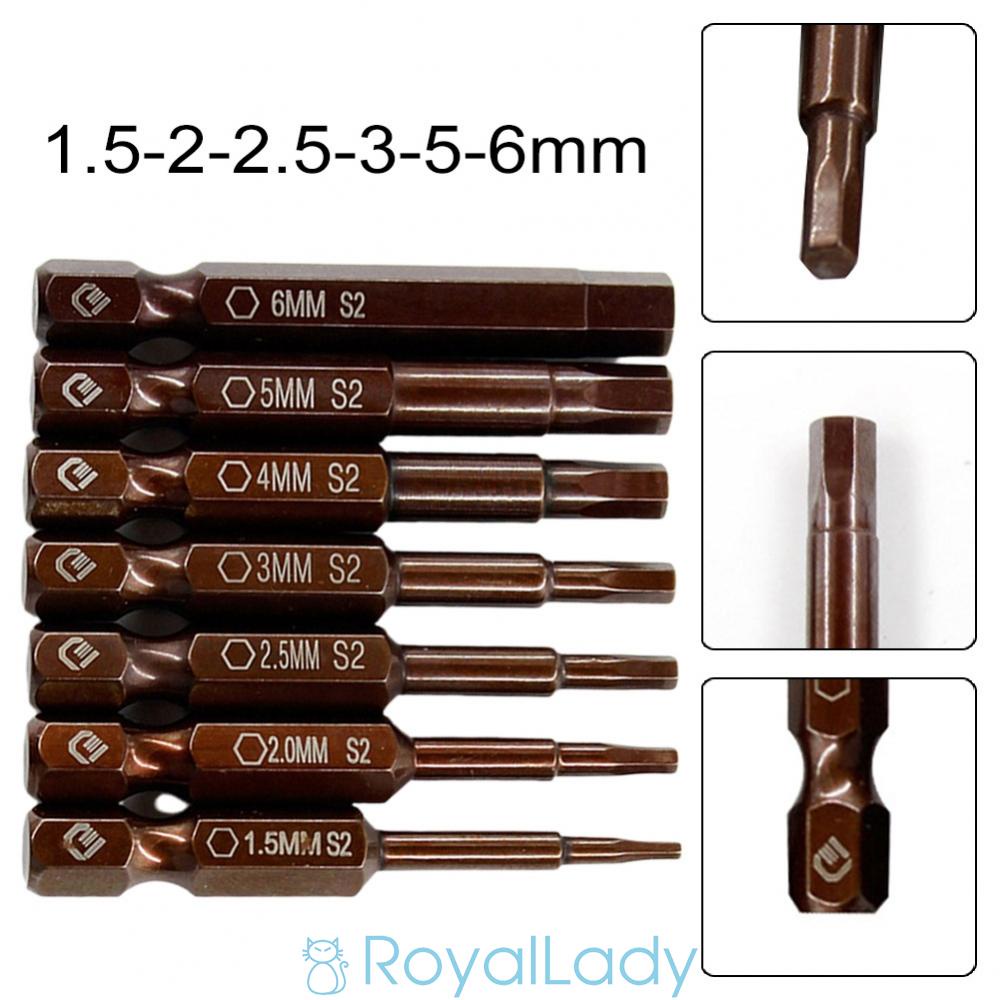Tua Vít 50mm Đầu Lục Giác Bằng Thép Vanadium Crom Màu Nâu