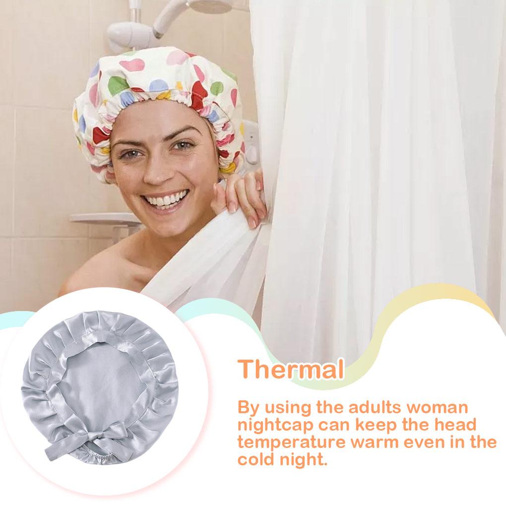 (runbu) Mũ Trùm Đầu Ban Đêm Có Dây Thun Co Giãn Chăm Sóc Tóc Dài Di Động Có Thể Điều Chỉnh