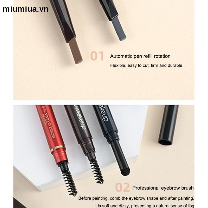 miumiuaBút kẻ lông mày 5 màu sắc tùy chọn bền màu lâu trôi chống thấm nước
