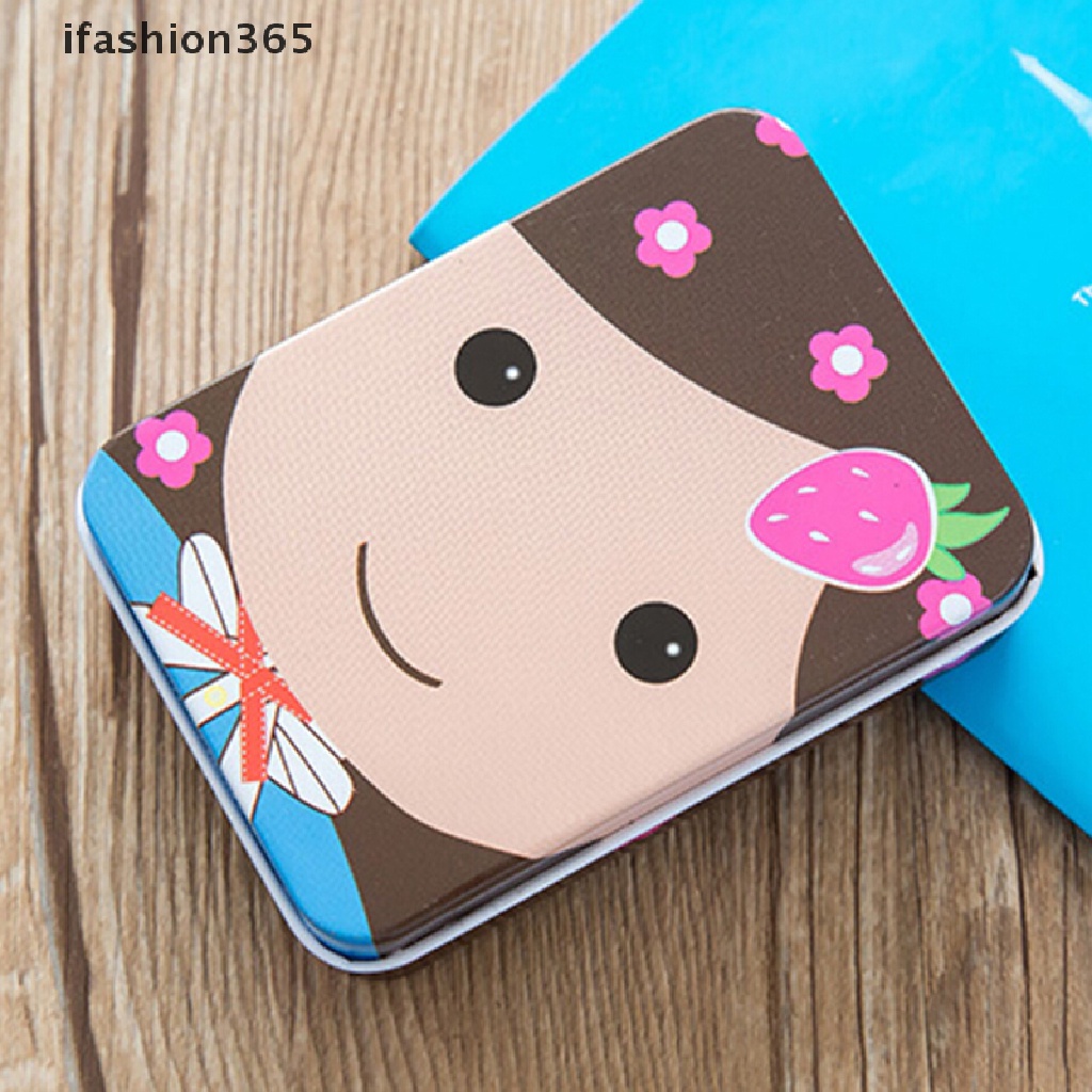 Hộp Thiếc Mini Hình Chữ Nhật In Họa Tiết Dễ Thương Đựng Đồ Thời Trang ifashion365