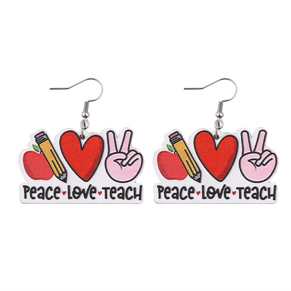 Bông Tai Bằng Gỗ Hình Quyển Sách Hoạt Hình Dễ Thương