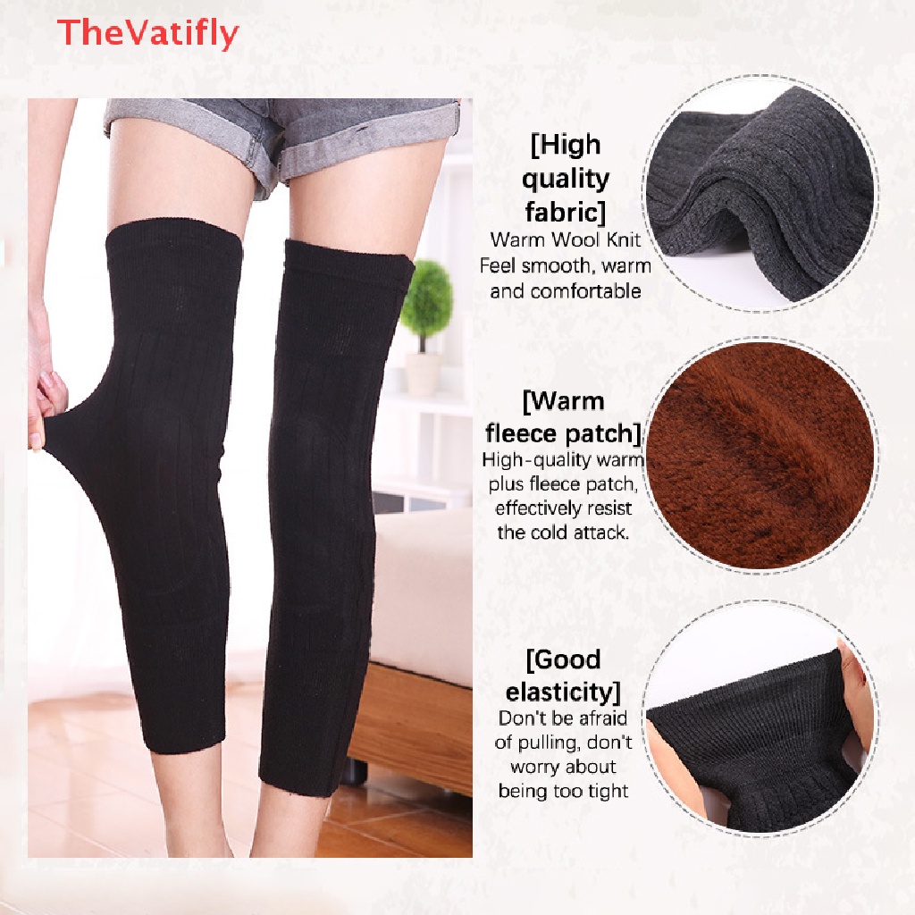 [Thevalifly] Miếng Đệm Bảo Vệ Đầu Gối Bằng Cashmere Dày Giữ Ấm Linh Hoạt Bảo Vệ Giữ Ấm Mùa Thu Đông Khi Đi Xe Đạp