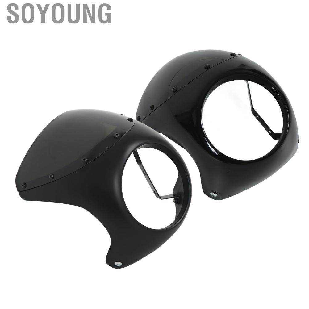 Soyoung Headlight Fairing  Universal Smooth Surface Motorcycle Windshield ABS for Most Motorcycles
