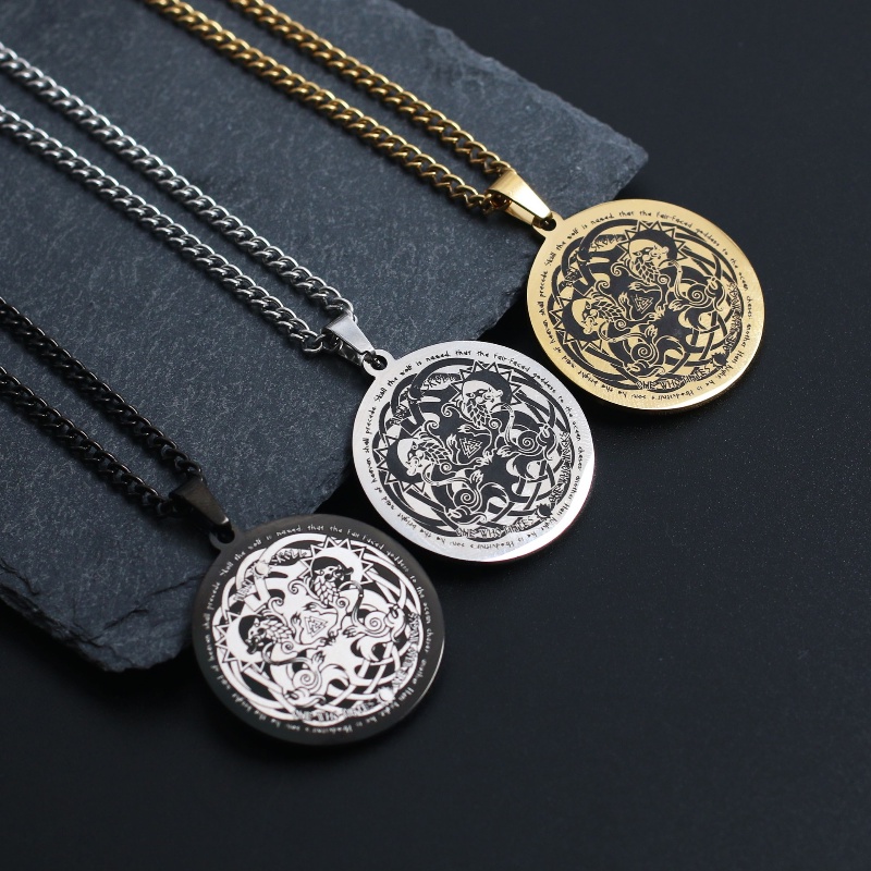 Z Vòng cổ Bằng Thép Titan Không Gỉ Phong Cách Viking Celtic Thời Trang Dành Cho Nam