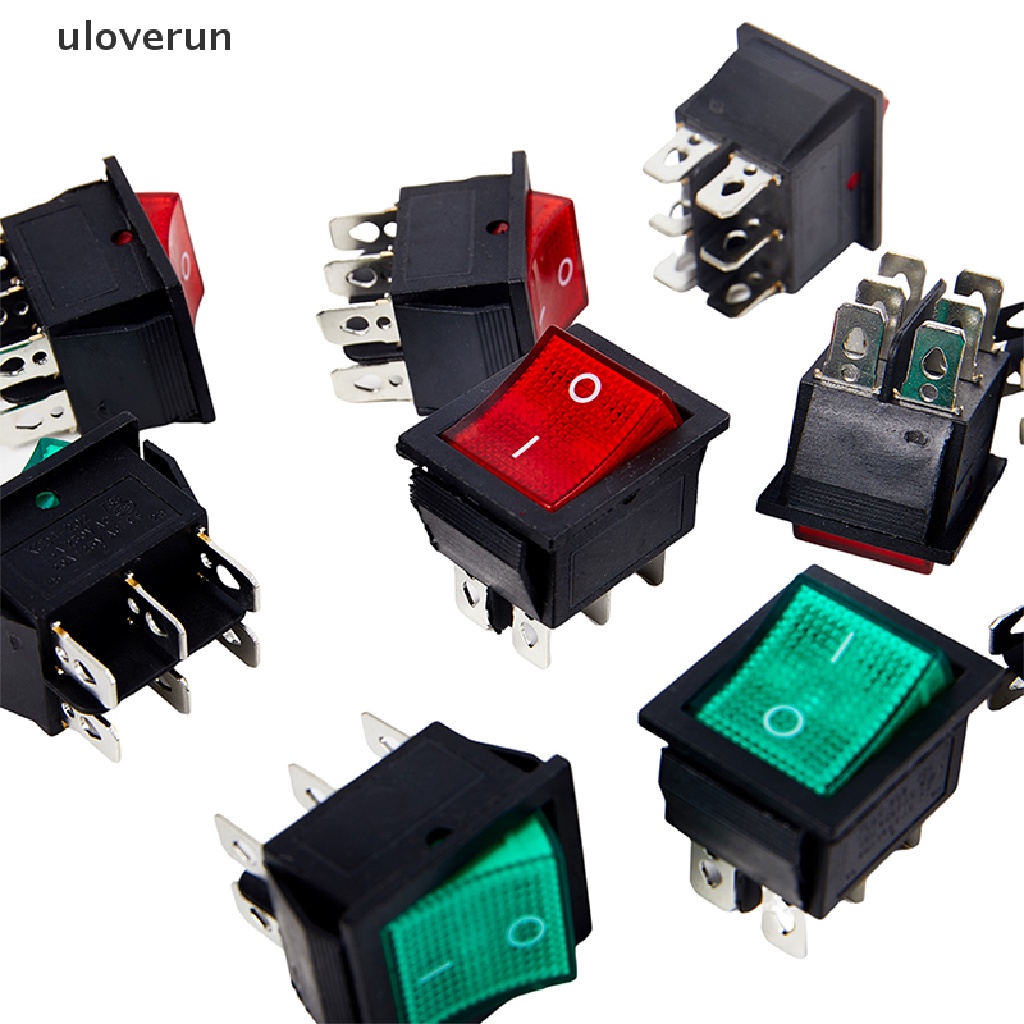 1 Công Tắc Nguồn 3 Chấu 6 Chấu 16A 250VAC / 20A 125VAC Màu Đen Chất Lượng Cao