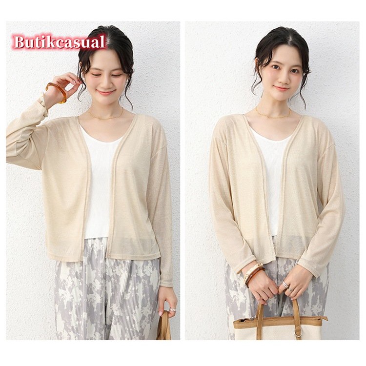 Áo Khoác cardigan Chống Nắng Bằng cotton Tay Dài Dáng Rộng Thời Trang Mùa Hè Cho Nữ
