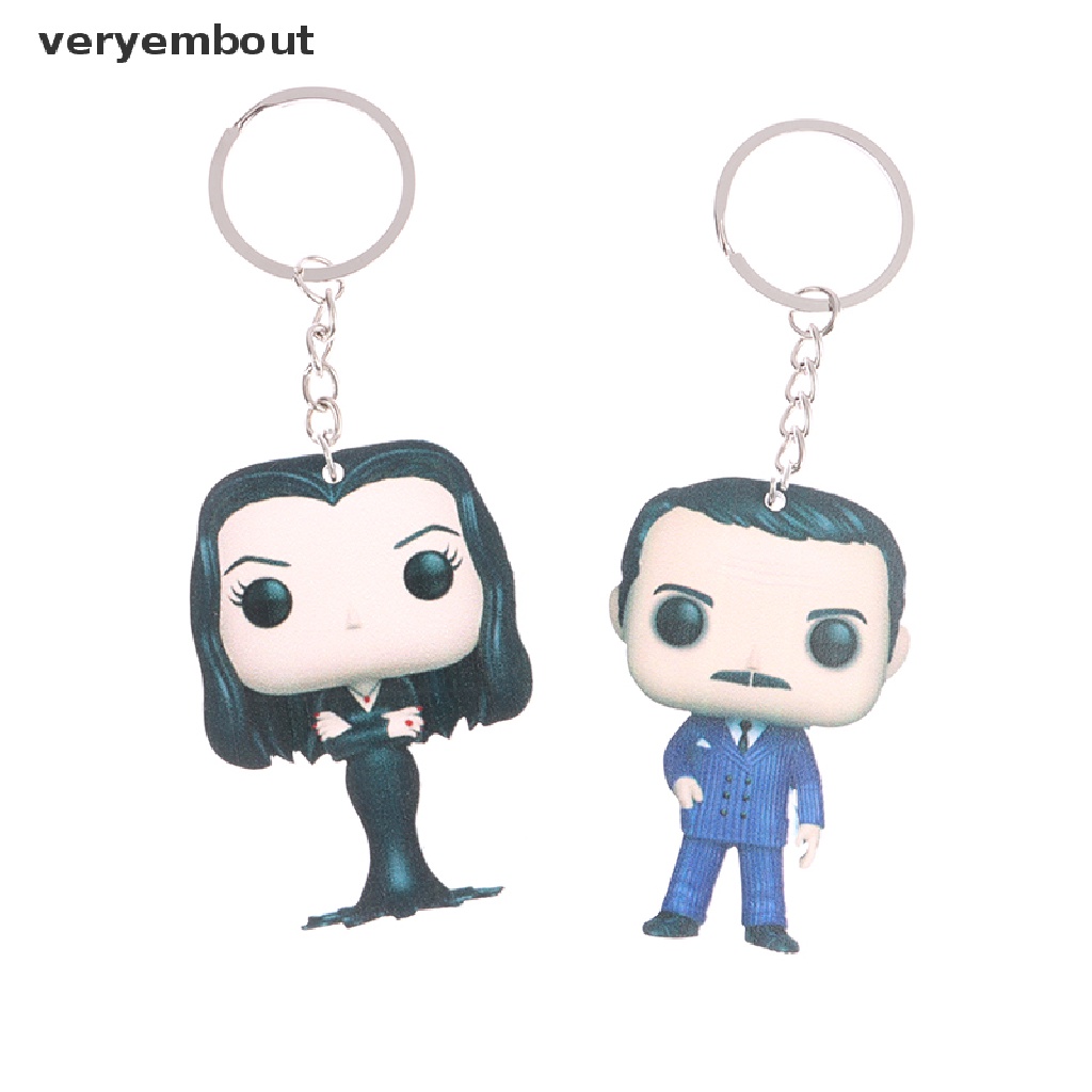 1 Móc Khóa Hình Gia Đình Adams Hoạt Hình Bằng Acrylic