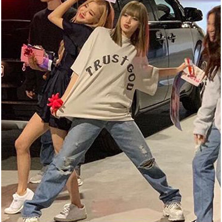 Áo Thun Cotton Tay Ngắn In Hình LISA BLACKPINK Phong Cách Hip Hop Thời Trang Mùa Hè Cho Nam Và Nữ