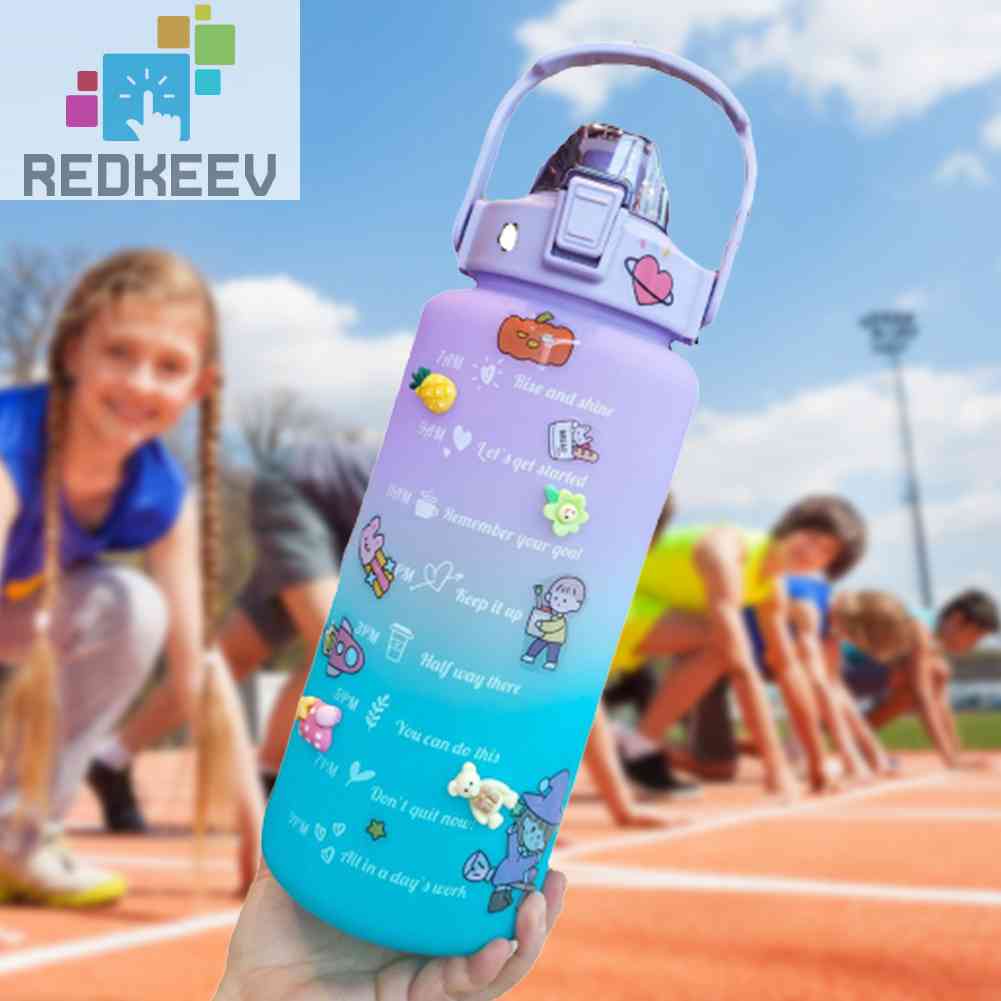 Bình Nước Thể Thao 2000ml Có Ống Hút Tiện Lợi