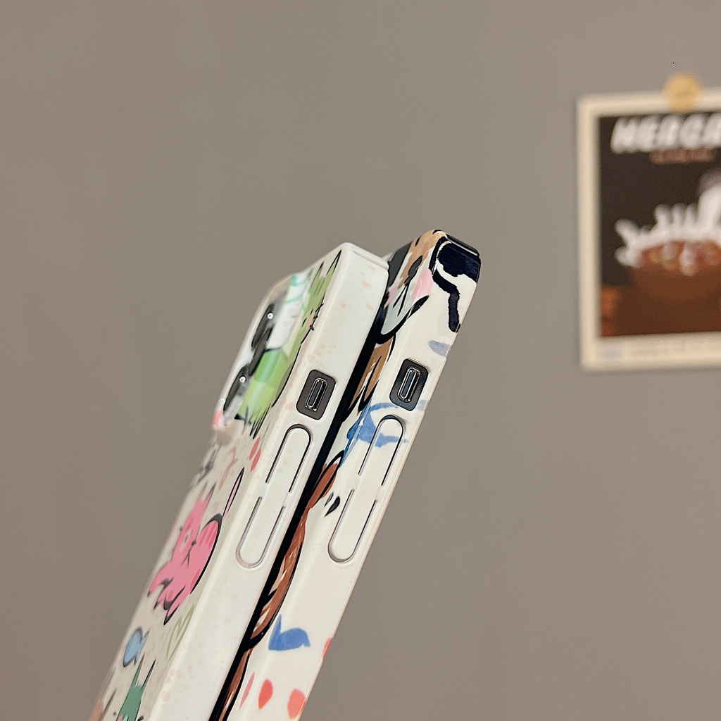 Ốp Điện Thoại PC Cứng Họa Tiết Hoạt Hình Graffiti Bảo Vệ Toàn Diện Cho iPhone 14 13 Pro Max 11 12