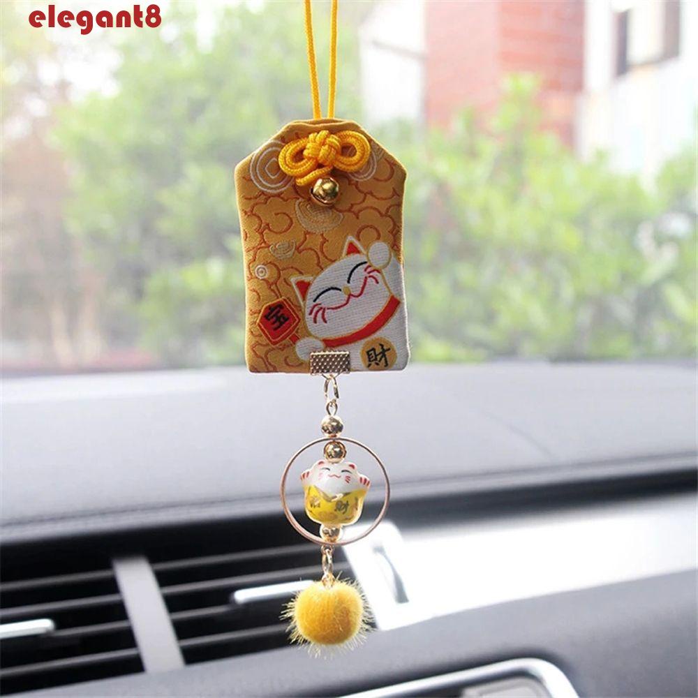 Dây Treo Trang Trí Xe Hơi Mặt Hình Mèo May Mắn Maneki Neko Kiểu Nhật Bản