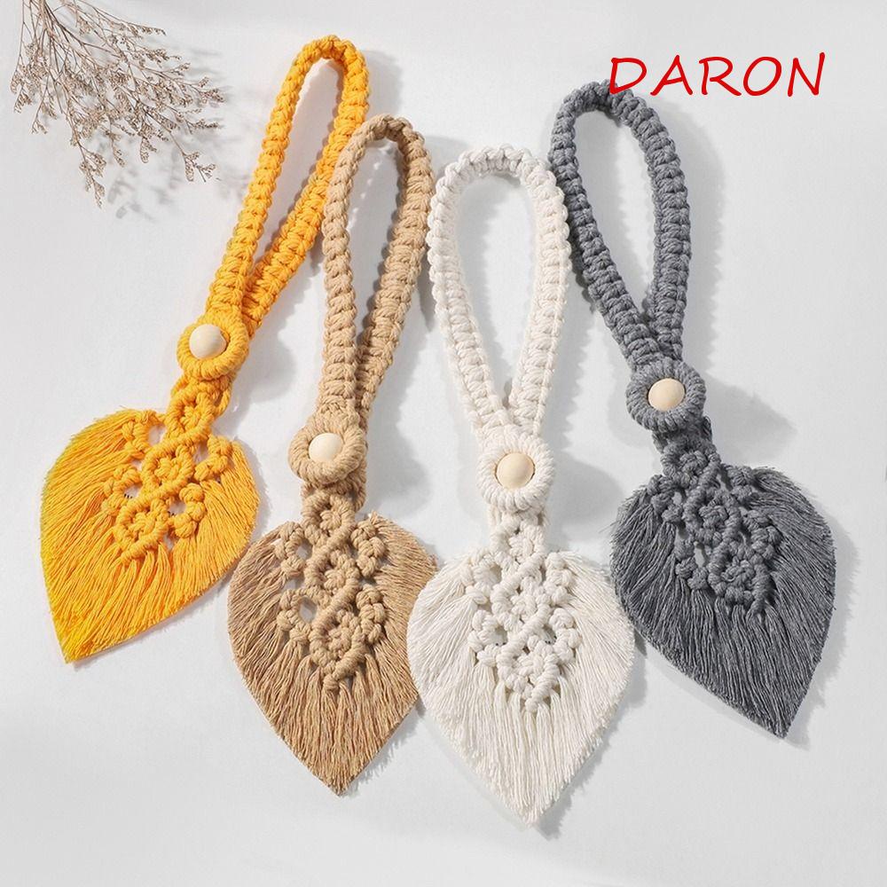 Dây Buộc Rèm Cửa Bằng Sợi Cotton Đan Tay Hình Chiếc Lá Phối Tua Rua Thời Trang Chất Lượng Cao