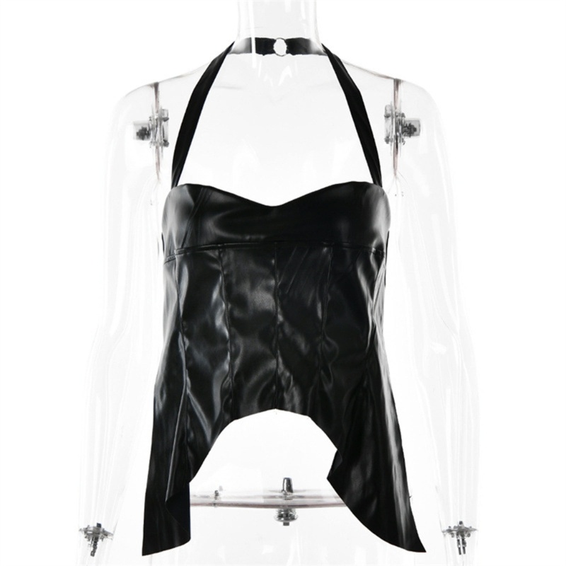 Áo Da Không Tay Hở Lưng Phong Cách Tik-tok Không Đều Thời Trang Mới Mẻ ONERI Y2k