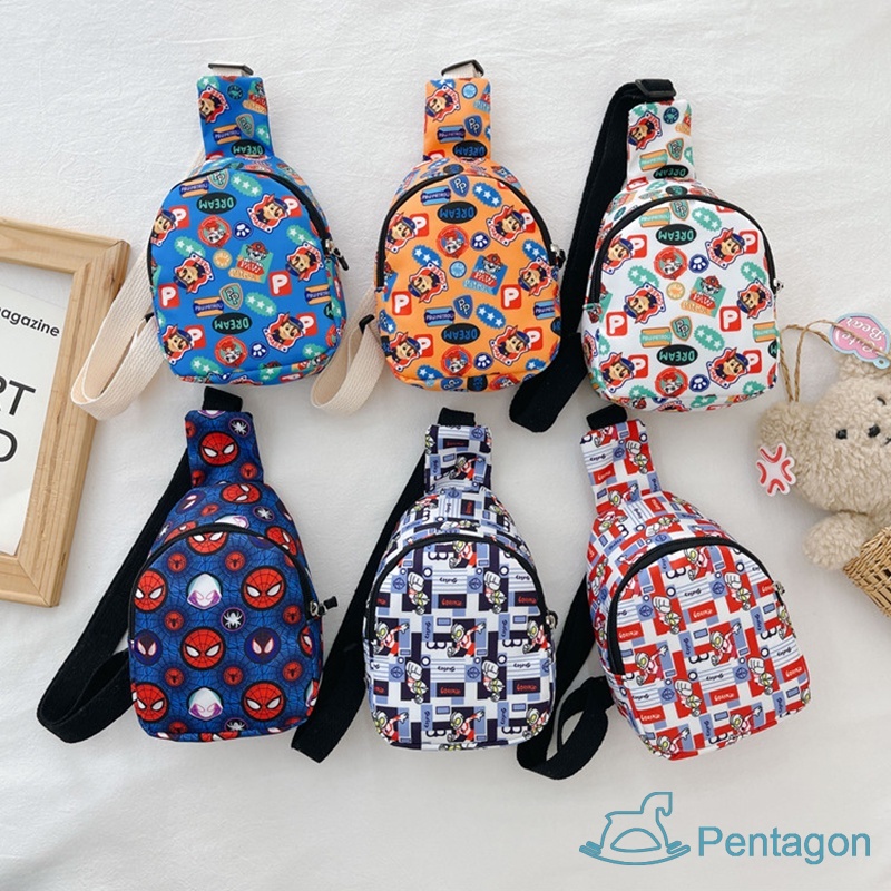 Túi Đeo Chéo Ngực Siêu Nhẹ In Họa Tiết Hoạt Hình Dễ Thương Phong Cách Hàn Quốc Cho Bé