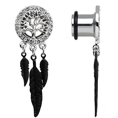 Đôi Khuyên Nong Tai Hình Chiếc Lá Đính Đá Thời Trang