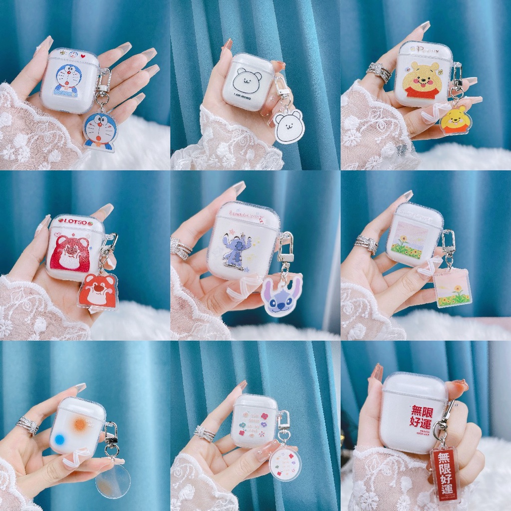 Vỏ Bảo Vệ Hộp Đựng Tai Nghe Airpods Trong Suốt Chống Sốc In Hoạt Hình Dễ Thương