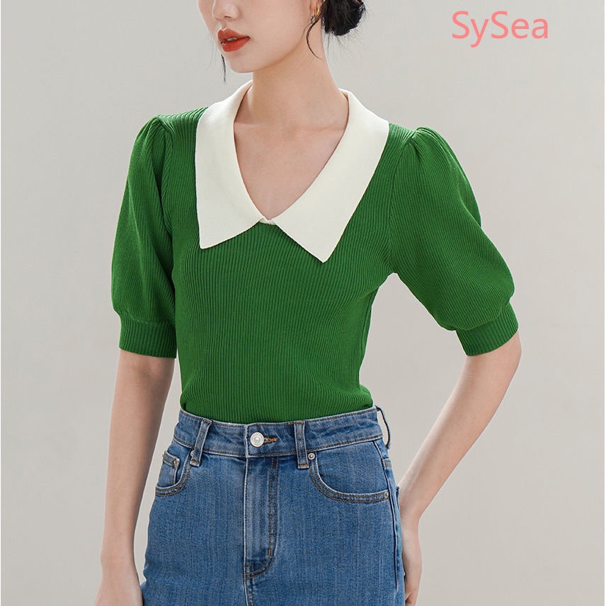 Áo Sơ Mi Tay Phồng Cổ Bẻ Thời Trang Mùa Hè Phong Cách Retro Cho Nữ