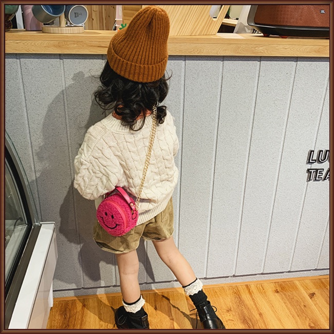 Túi Đeo Chéo Hình Mặt Cười Xinh Xắn Thời Trang Cho Bé Gái