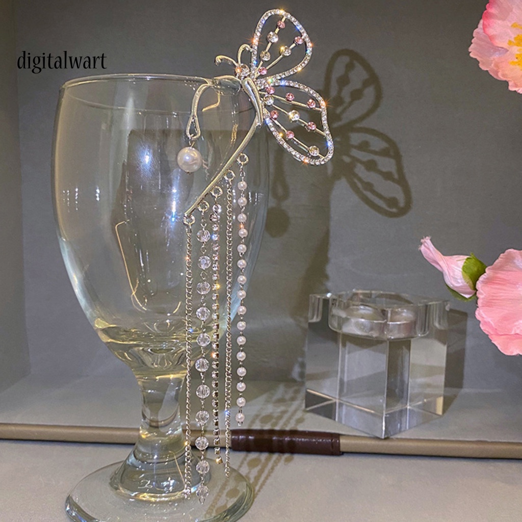 Kỹ Thuật Số| 1 Đôi Bông Tai Hình Bướm Có Đính Đá Lấp Lánh Dành Cho Nữ