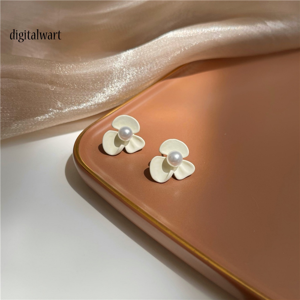 Kỹ Thuật Số| 1 Đôi Bông Tai Hình Hoa Đính Ngọc Trai Giả Màu Sáng Phong Cách Vintage Dành Cho Nữ