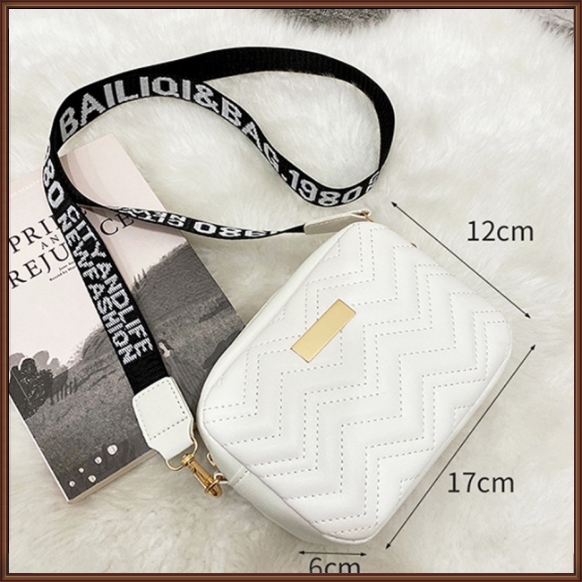 Túi Đeo Chéo Da Pu Hình Vuông Nhỏ Thêu Họa Tiết Thời Trang Cho Nữ