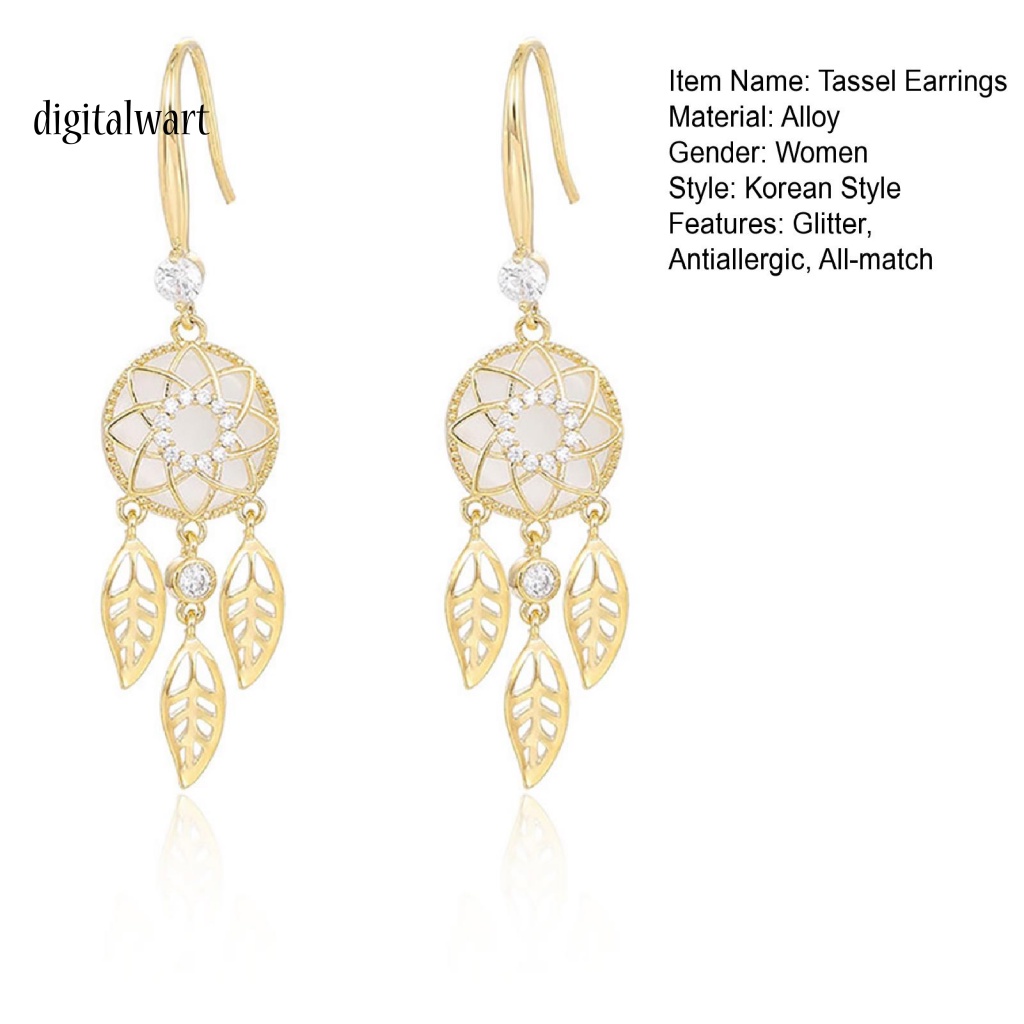 Kỹ Thuật Số| 1 Đôi Bông Tai Hình Dreamcatcher Đính Đá Thời Trang