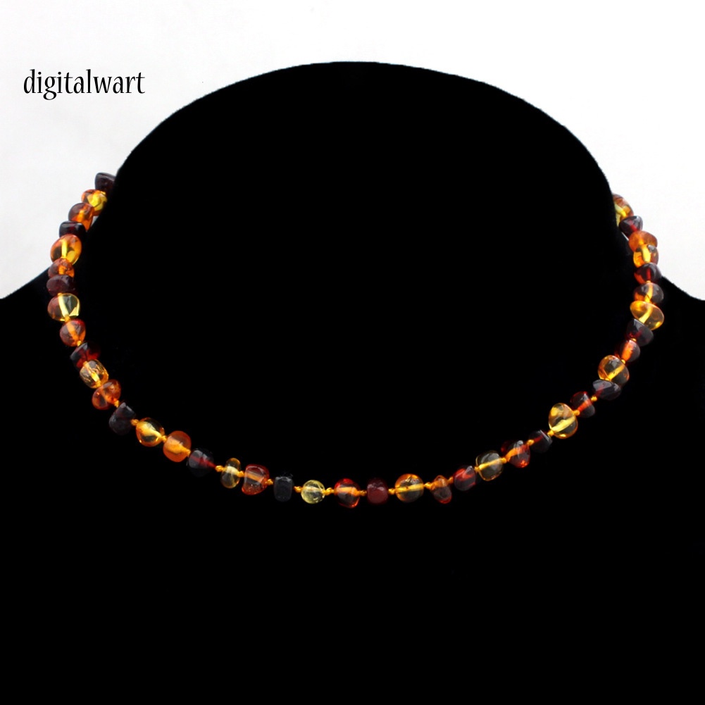 Kỹ Thuật Số| Vòng cổ Chuỗi Hạt Hổ Phách Tự Nhiên Phong Cách Retro