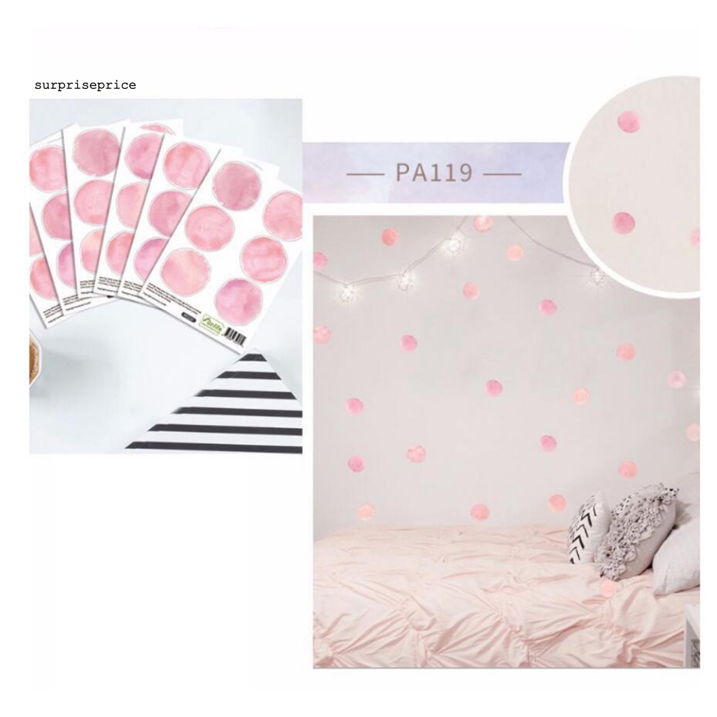 1 Set Sticker Dán Tường Bằng PVC Chống Nước Họa Tiết Chấm Bi