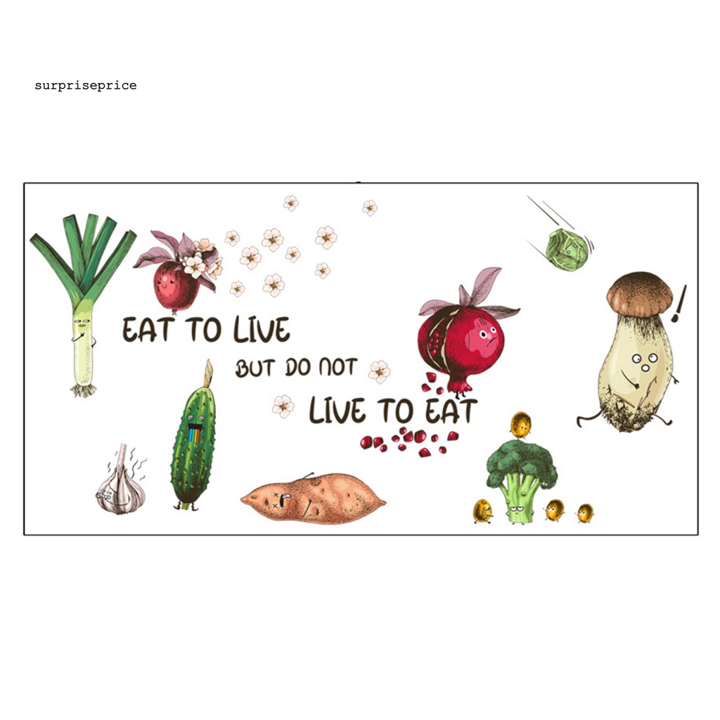 1 Set Decal dán tường Tự Dính Hình Rau Củ Quả Hoạt Hình Trang Trí Nhà Cửa DIY