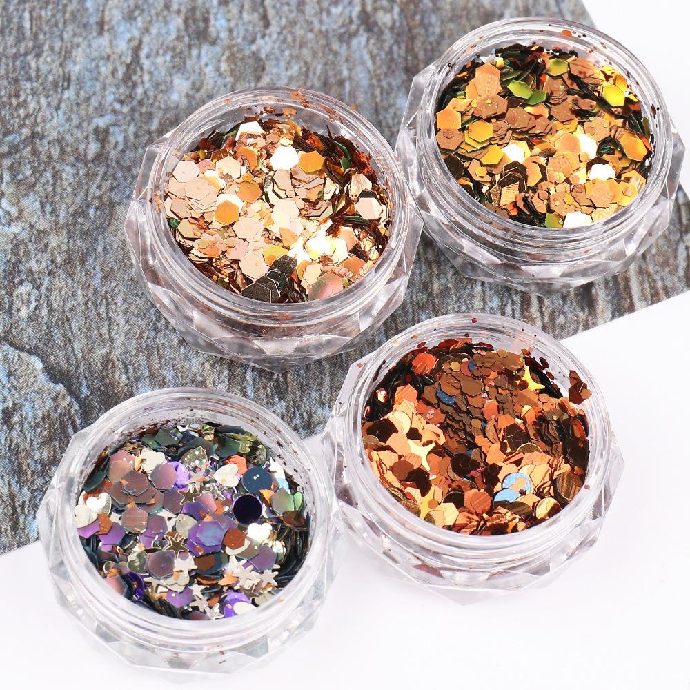 Hộp Kim Tuyến Lục Giác 26 Ô Trang Trí Móng Tay